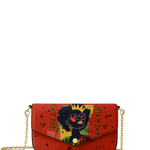 "Aina" Flame Red Envelope Chain Crossbody Bag