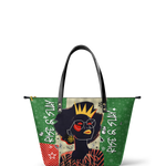 "Aina" Lime Pop Xmas Leather Tote Bag