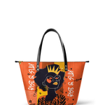 "Aina" Orange Sorbet Leather Tote Bag