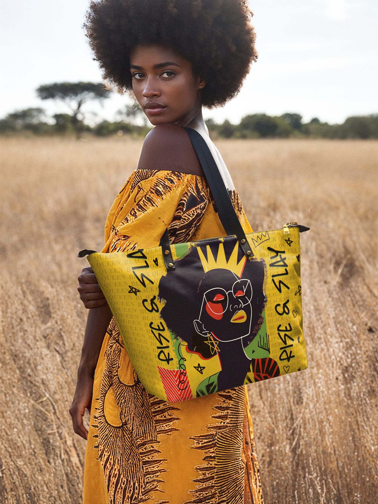 "Aina" Lemon Zest Leather Tote Bag