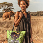 "Aina" Lime Pop Leather Tote Bag