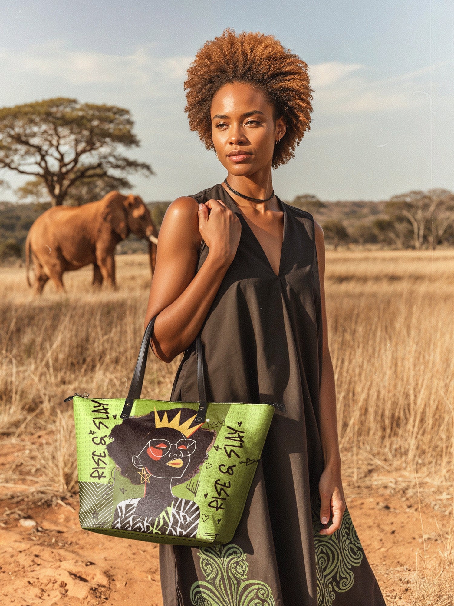 "Aina" Lime Pop Leather Tote Bag