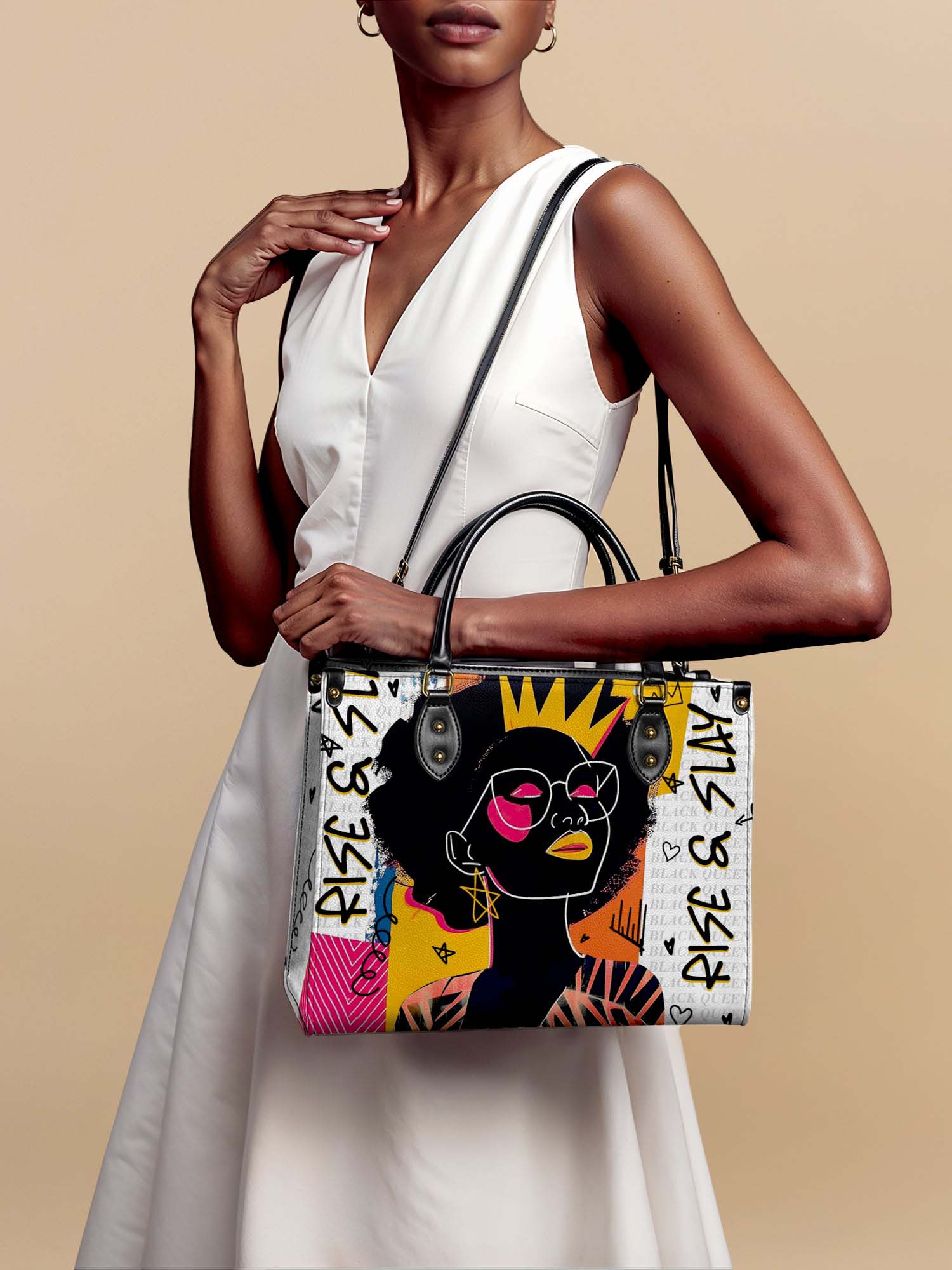 "Aina" Coconut White Leather Handbag