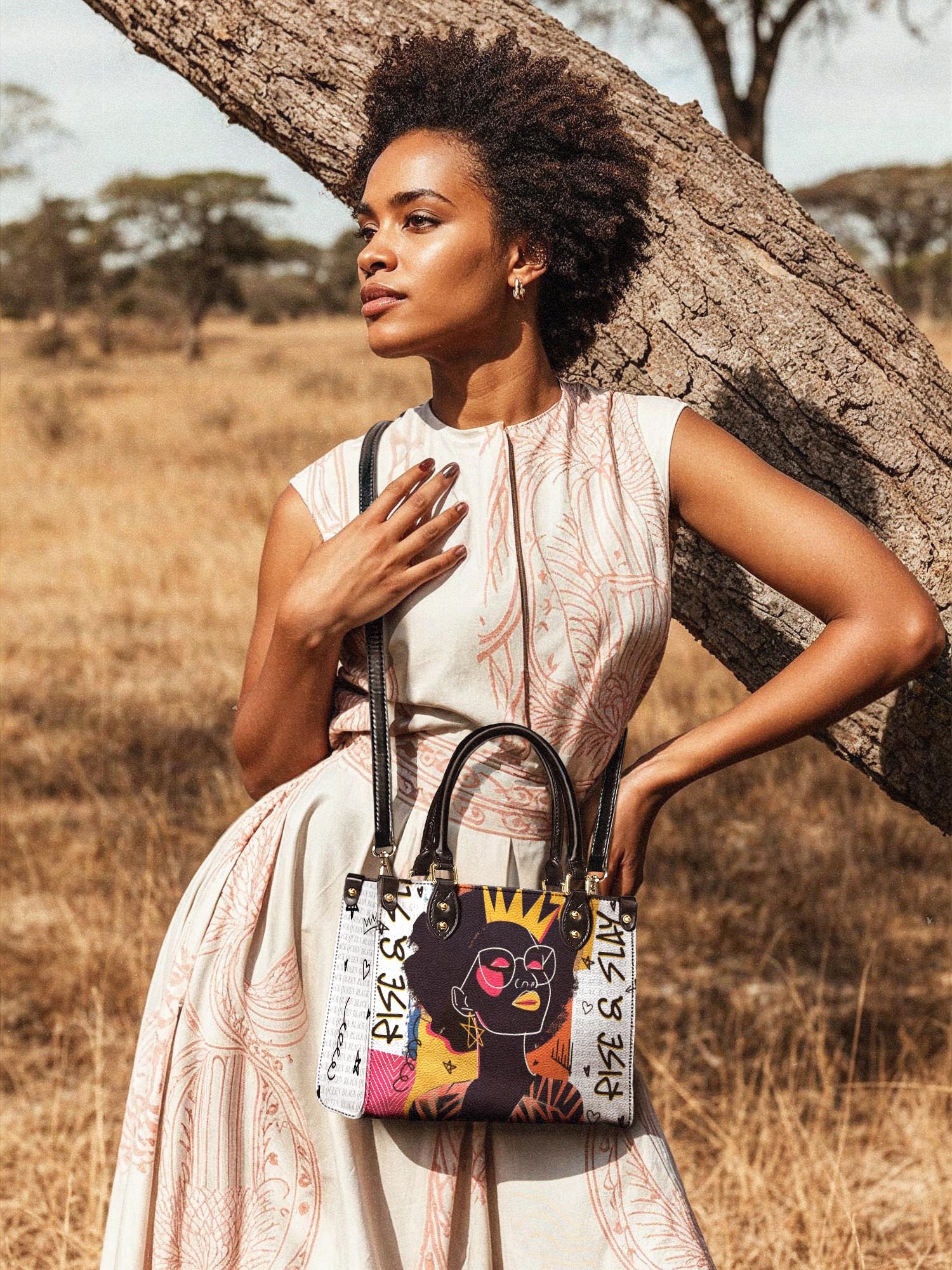 "Aina" Coconut White Small Leather Handbag