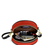 "Aina" Flame Red Circle Crossbody Bag