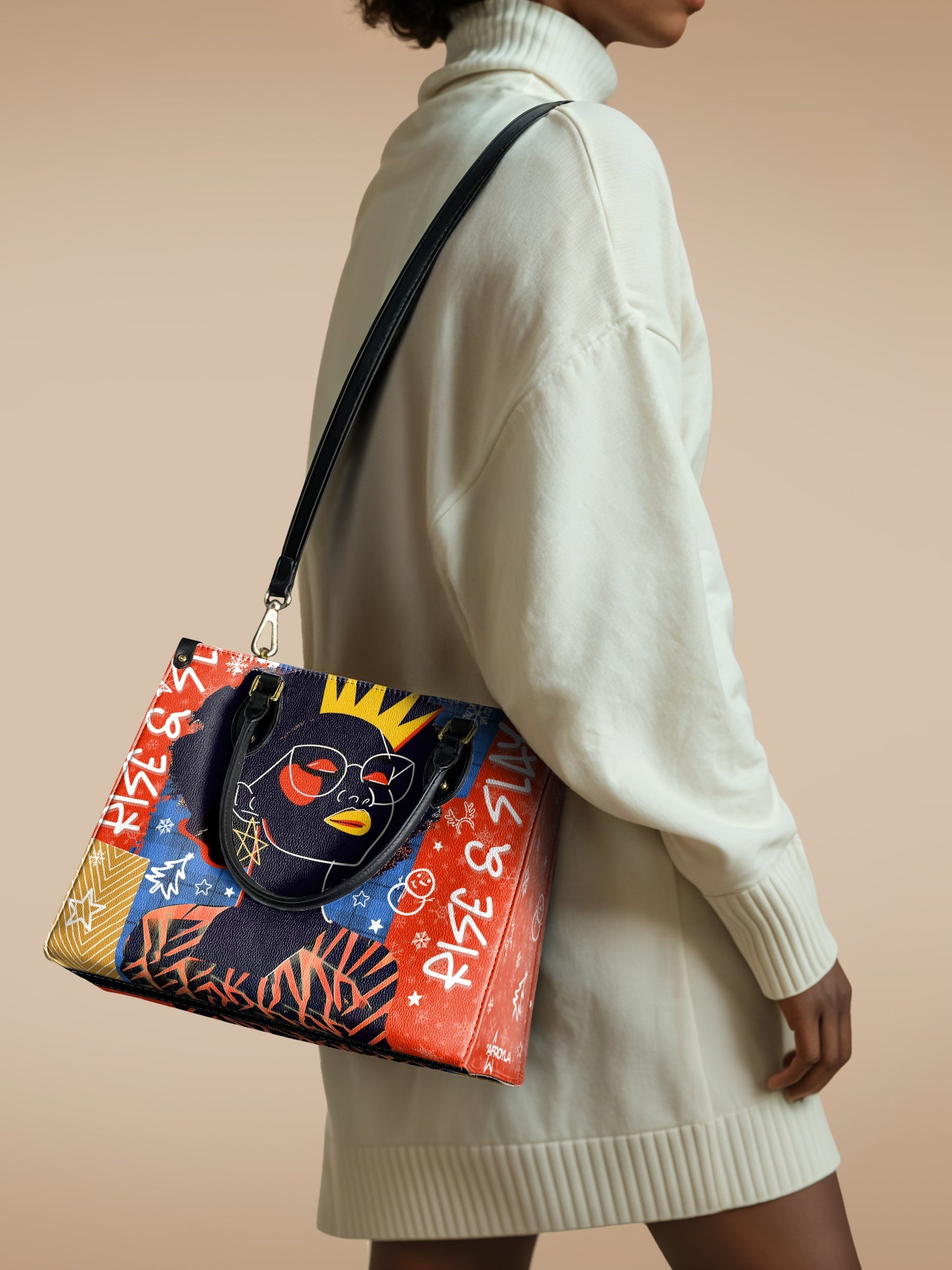 "Aina" Frosted Cherry Leather Handbag