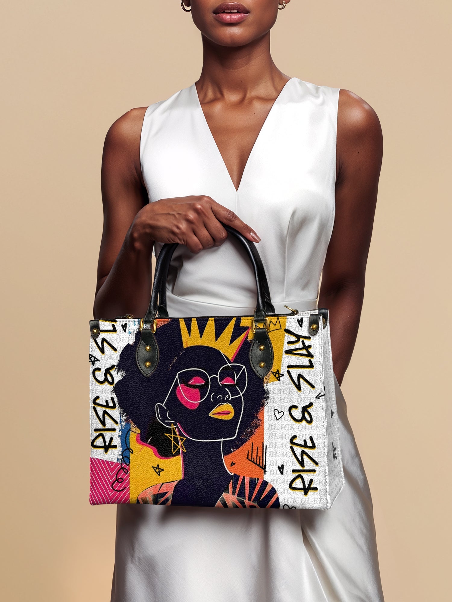 "Aina" Coconut White Leather Handbag
