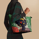 "Aina" Lime Pop Xmas Leather Tote Bag