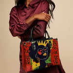 "Aina" Flame Red Leather Handbag