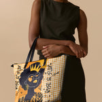 "Aina" Honeycomb Leather Tote Bag