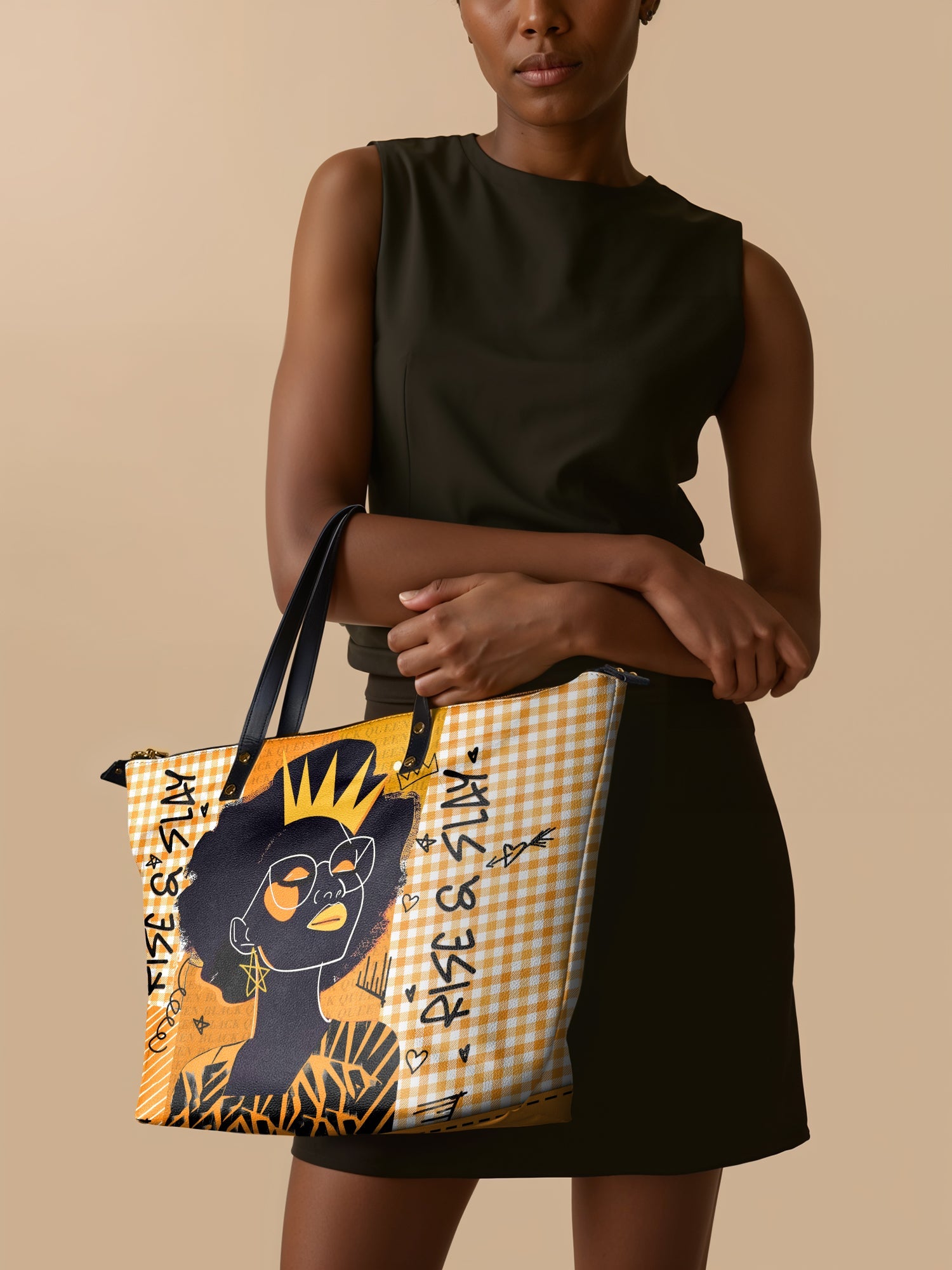 "Aina" Honeycomb Leather Tote Bag