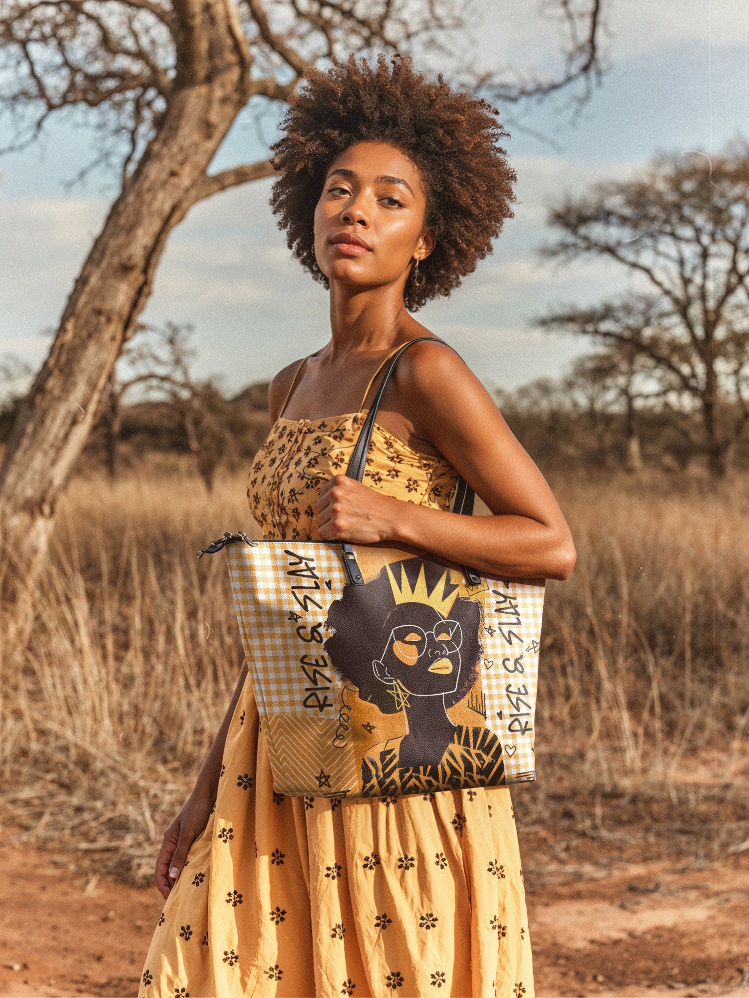 "Aina" Honeycomb Leather Tote Bag