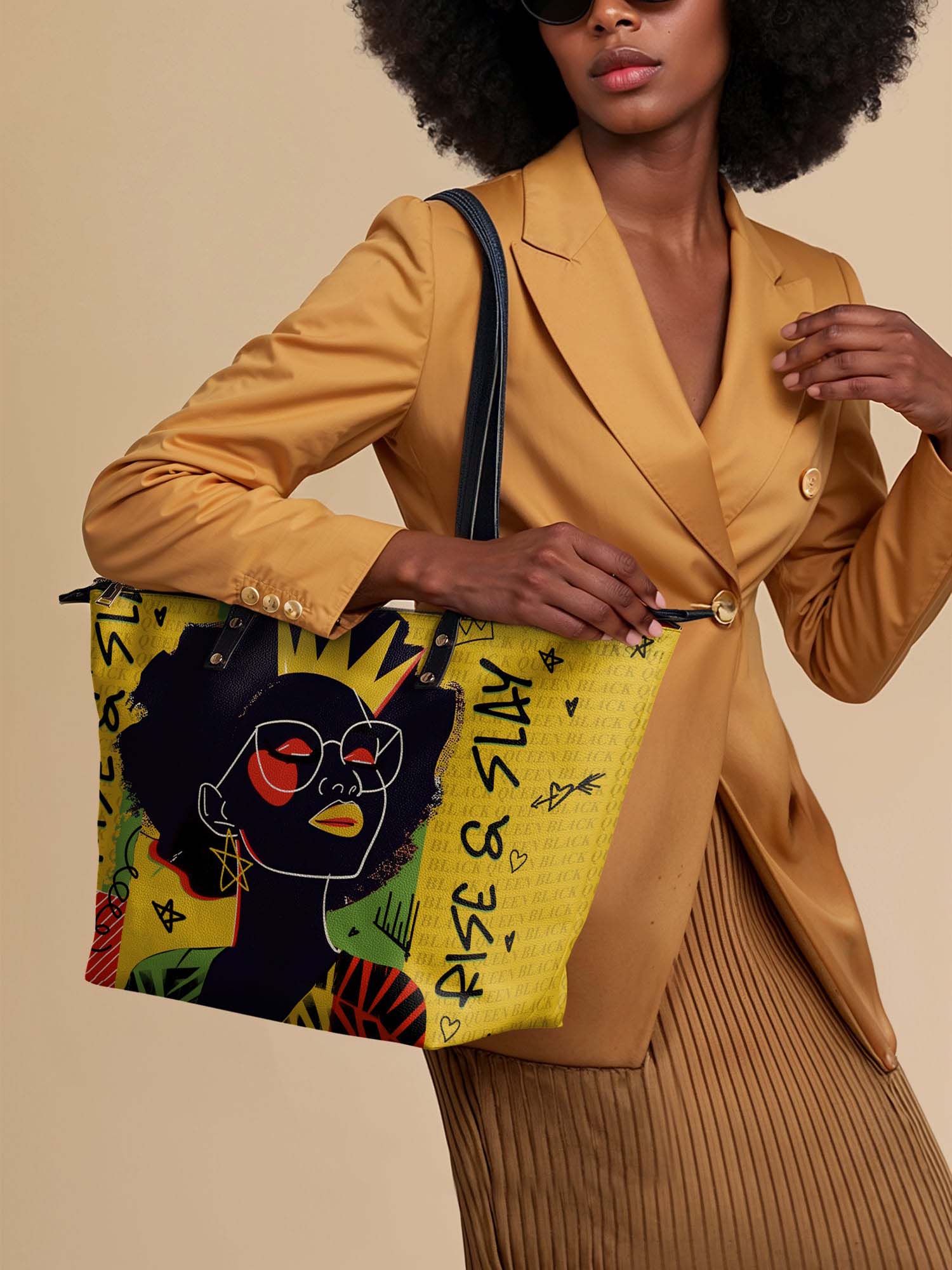 "Aina" Lemon Zest Leather Tote Bag