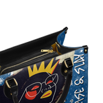 "Aina" Blueberry Snow Leather Handbag