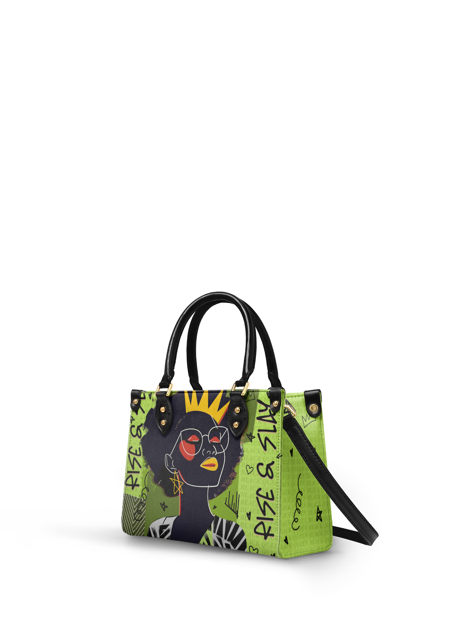 "Aina" Lime Pop Small Leather Handbag