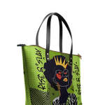 "Aina" Lime Pop Leather Tote Bag
