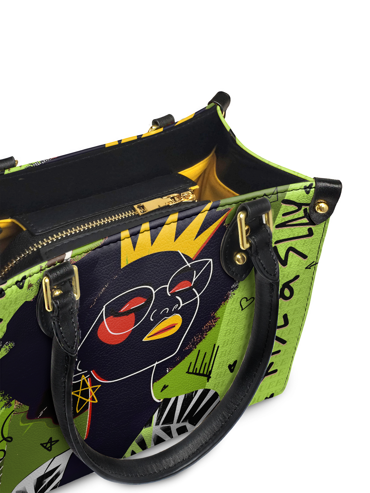 "Aina" Lime Pop Small Leather Handbag