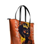 "Aina" Orange Sorbet Leather Tote Bag
