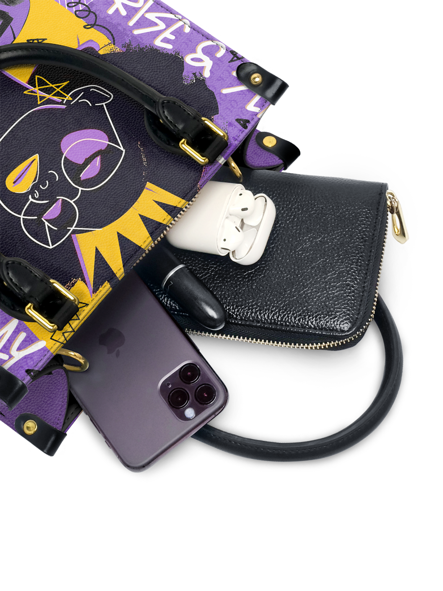 "Aina" Grape Soda Small Leather Handbag