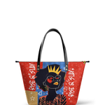 "Aina" Frosted Cherry Leather Tote Bag