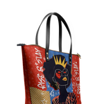 "Aina" Frosted Cherry Leather Tote Bag