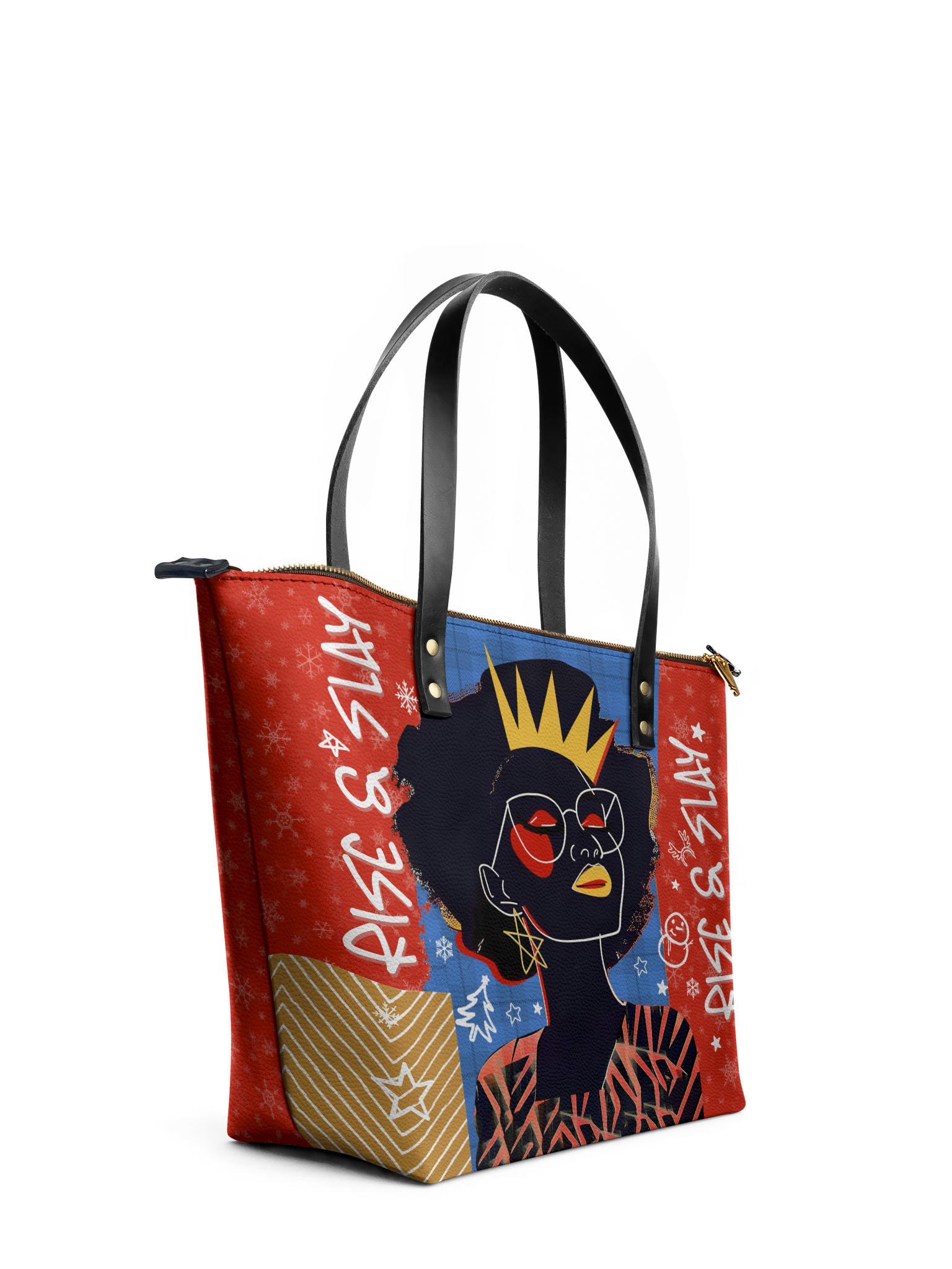 "Aina" Frosted Cherry Leather Tote Bag