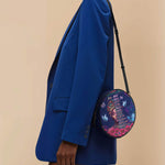 "Imani" Blue Orchid Circle Crossbody Bag