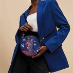 "Imani" Blue Orchid Circle Crossbody Bag