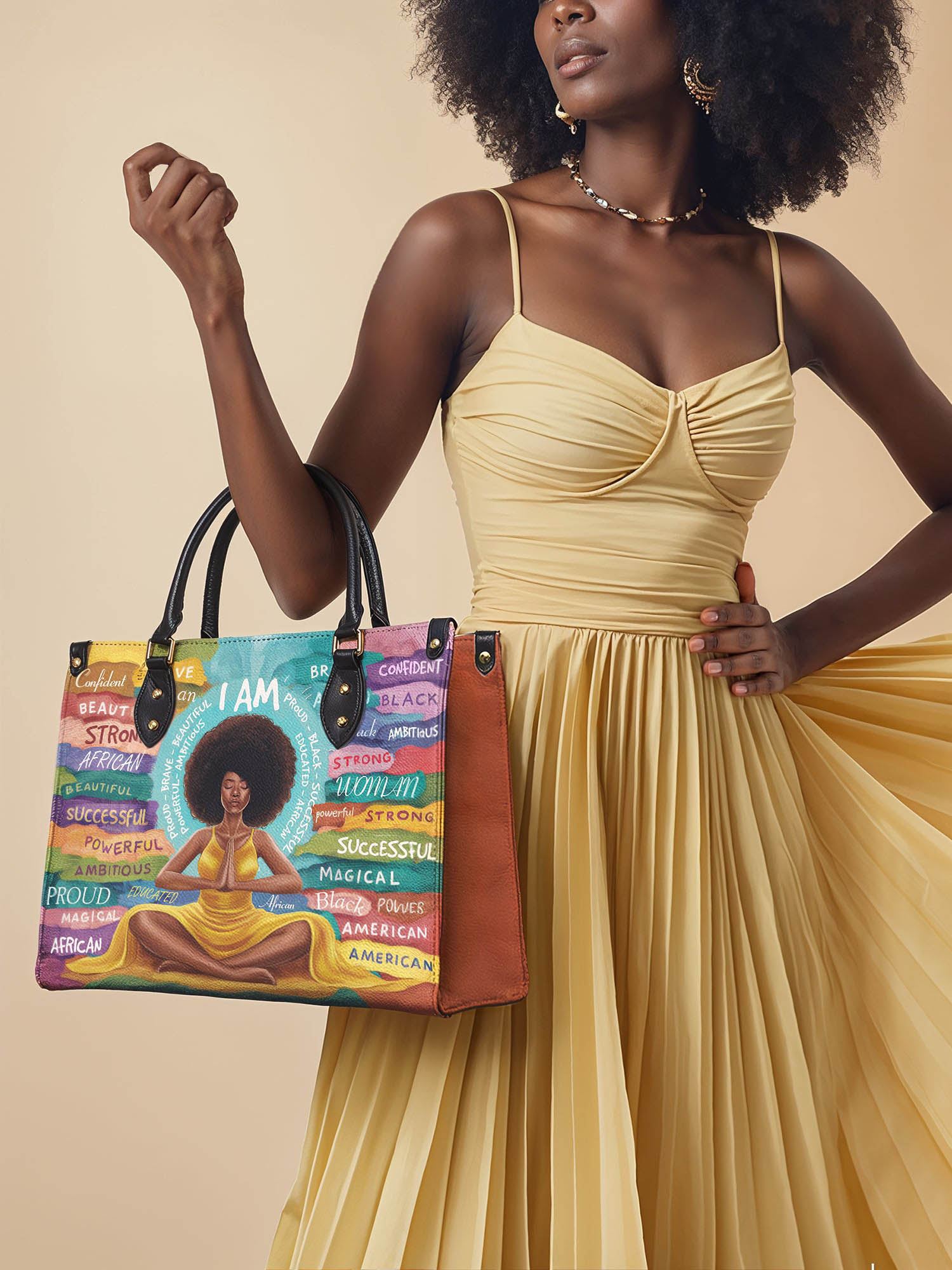 "AfroEssence" Leather Handbag