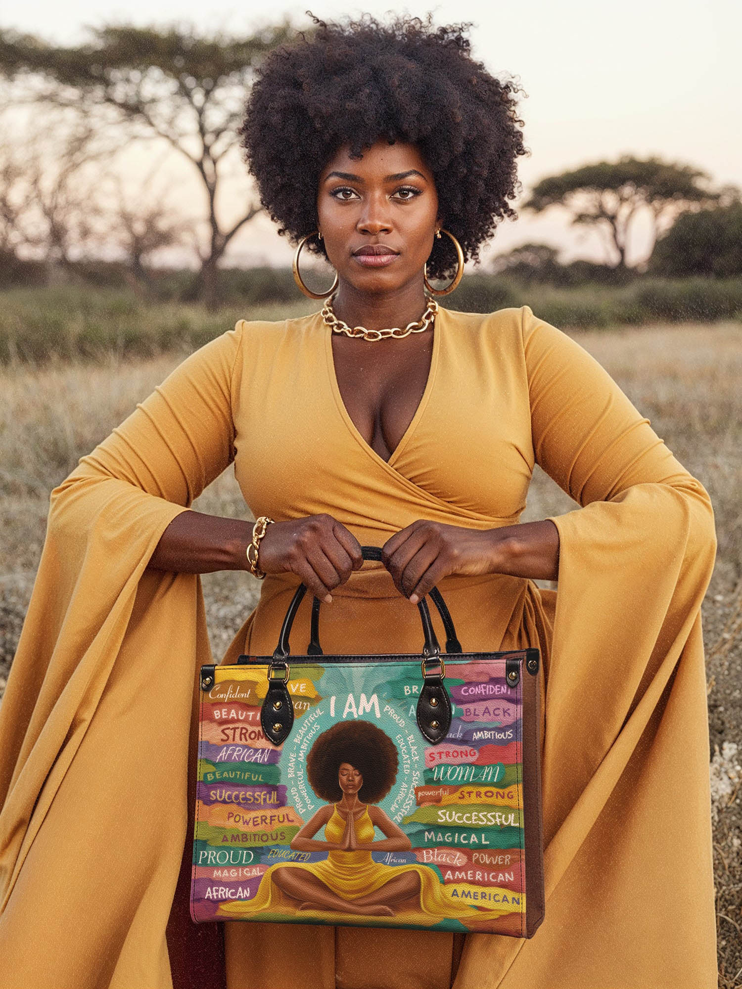 "AfroEssence" Leather Handbag