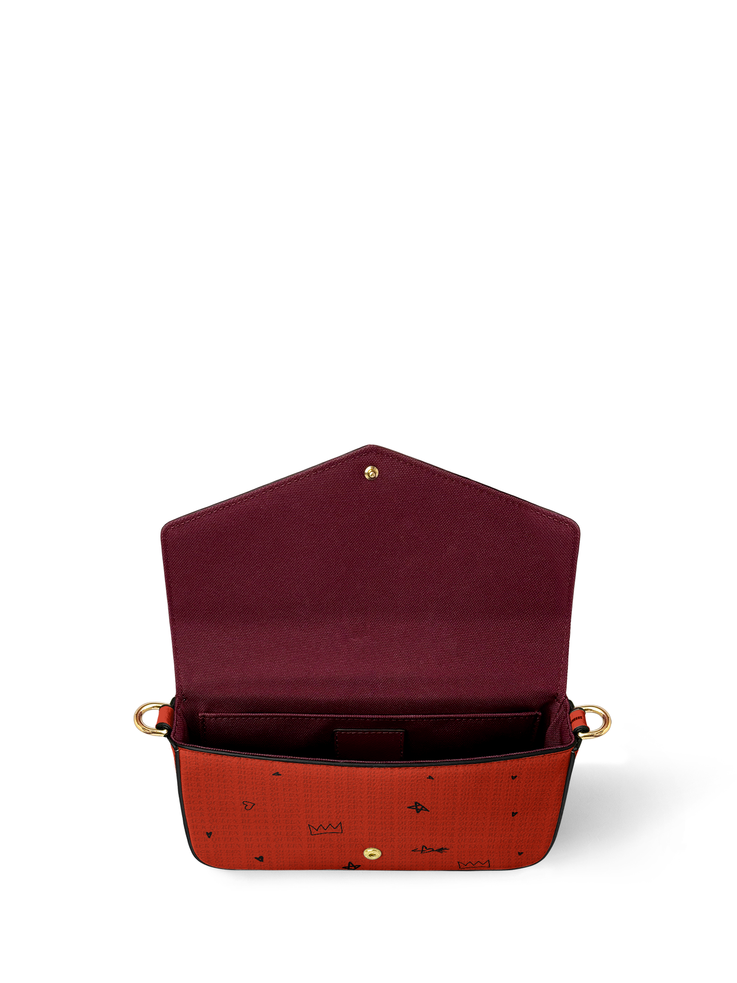 "Aina" Flame Red Envelope Chain Crossbody Bag