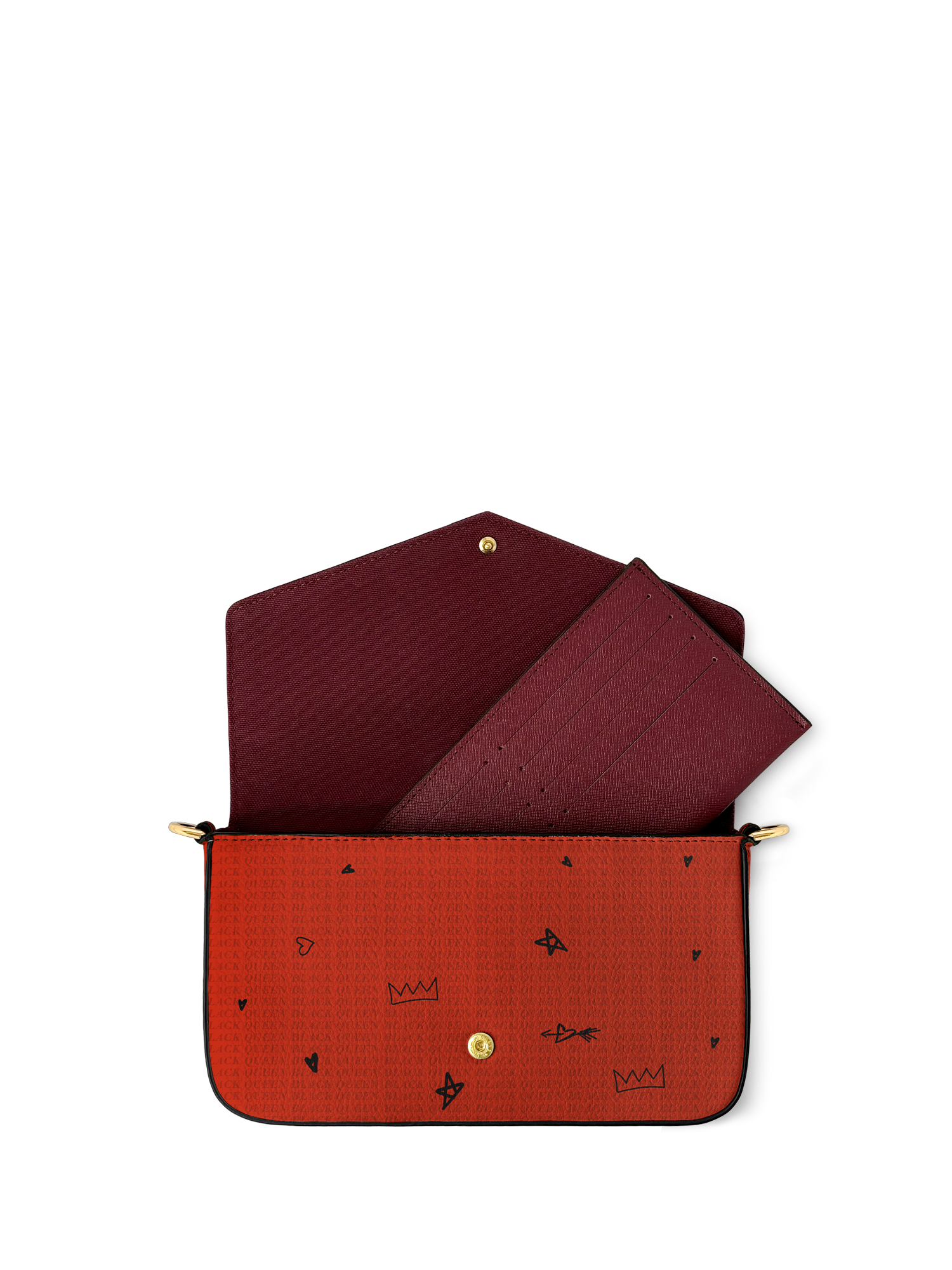 "Aina" Flame Red Envelope Chain Crossbody Bag