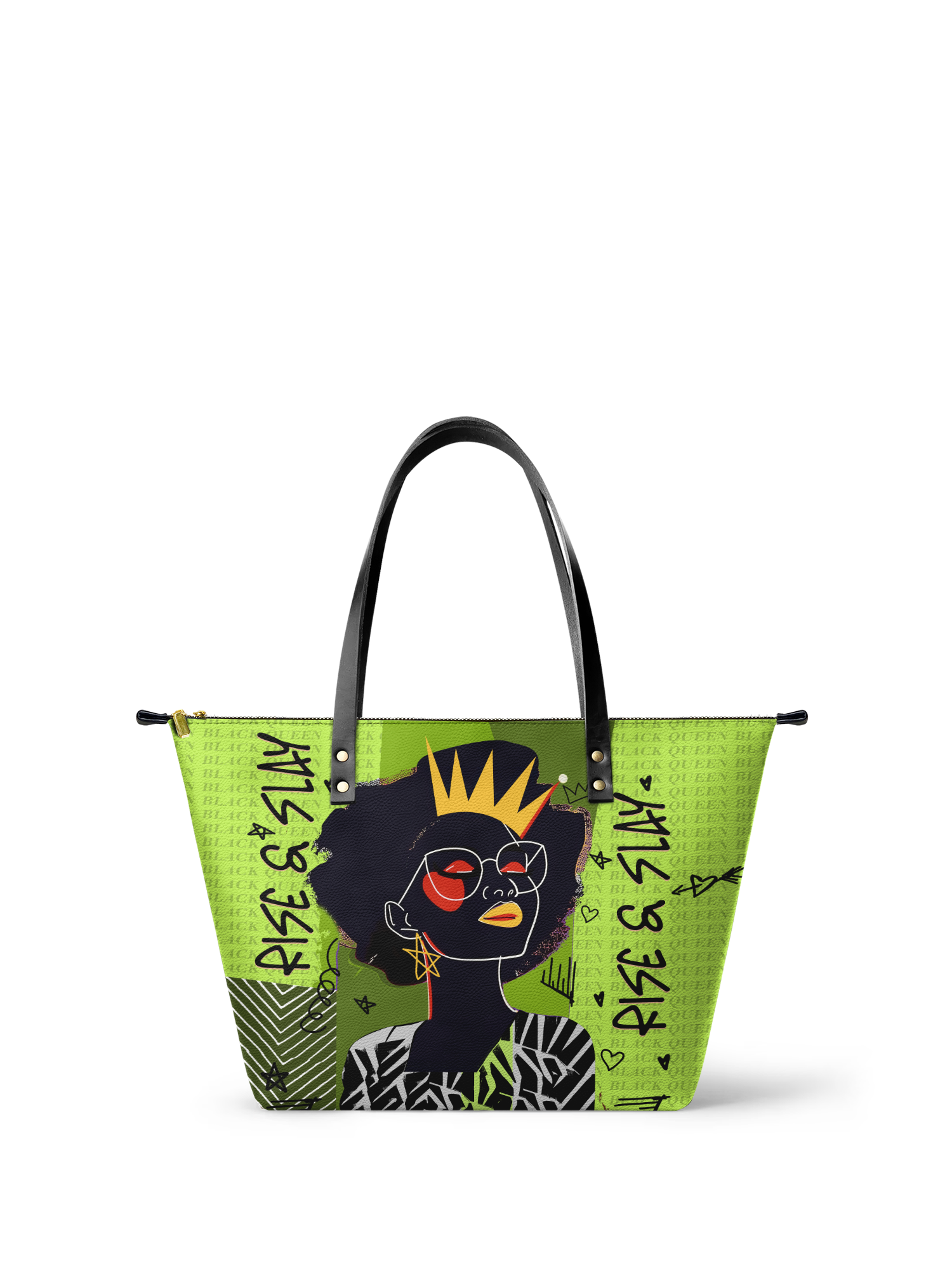 "Aina" Lime Pop Leather Tote Bag
