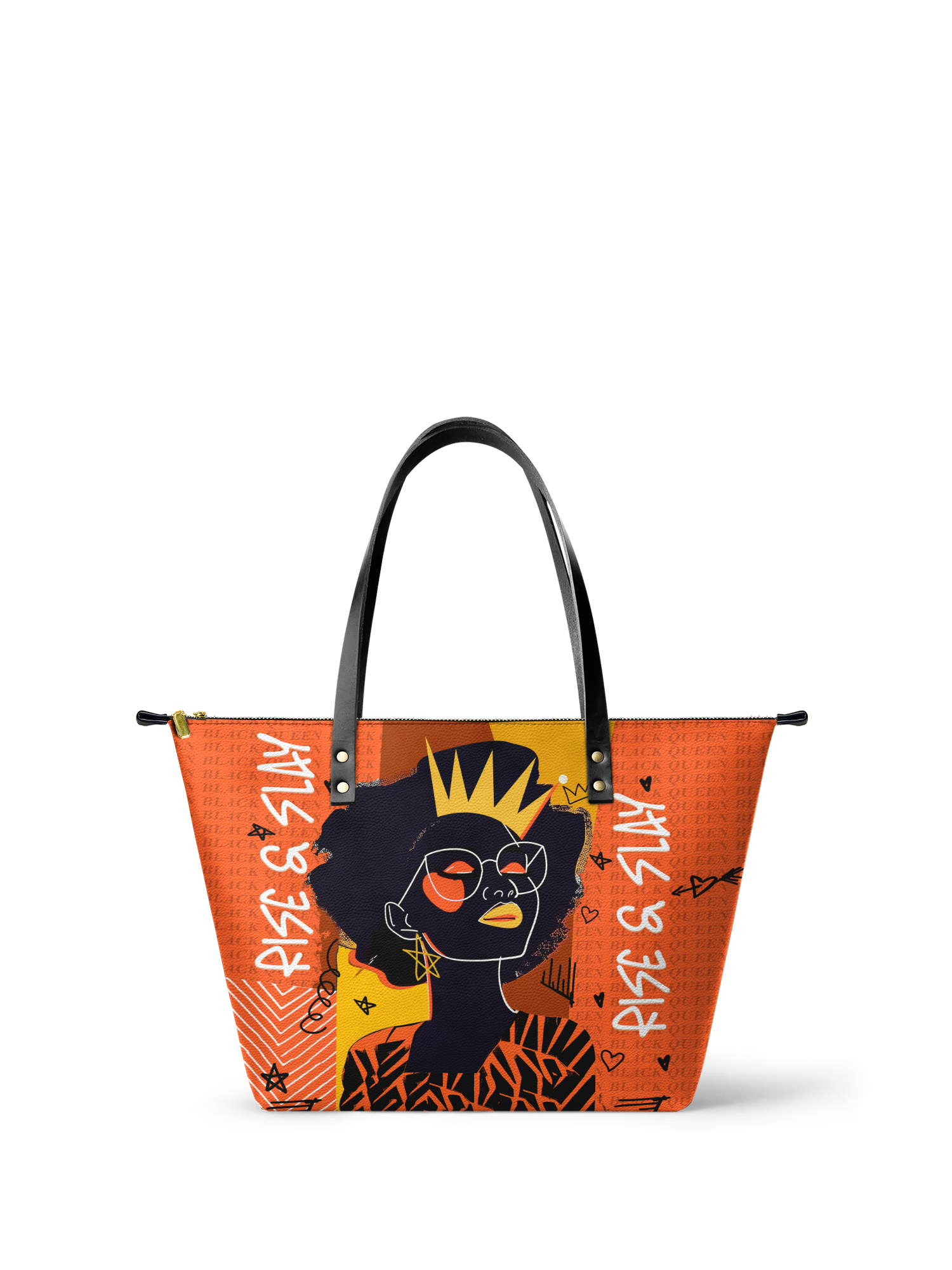 "Aina" Orange Sorbet Leather Tote Bag