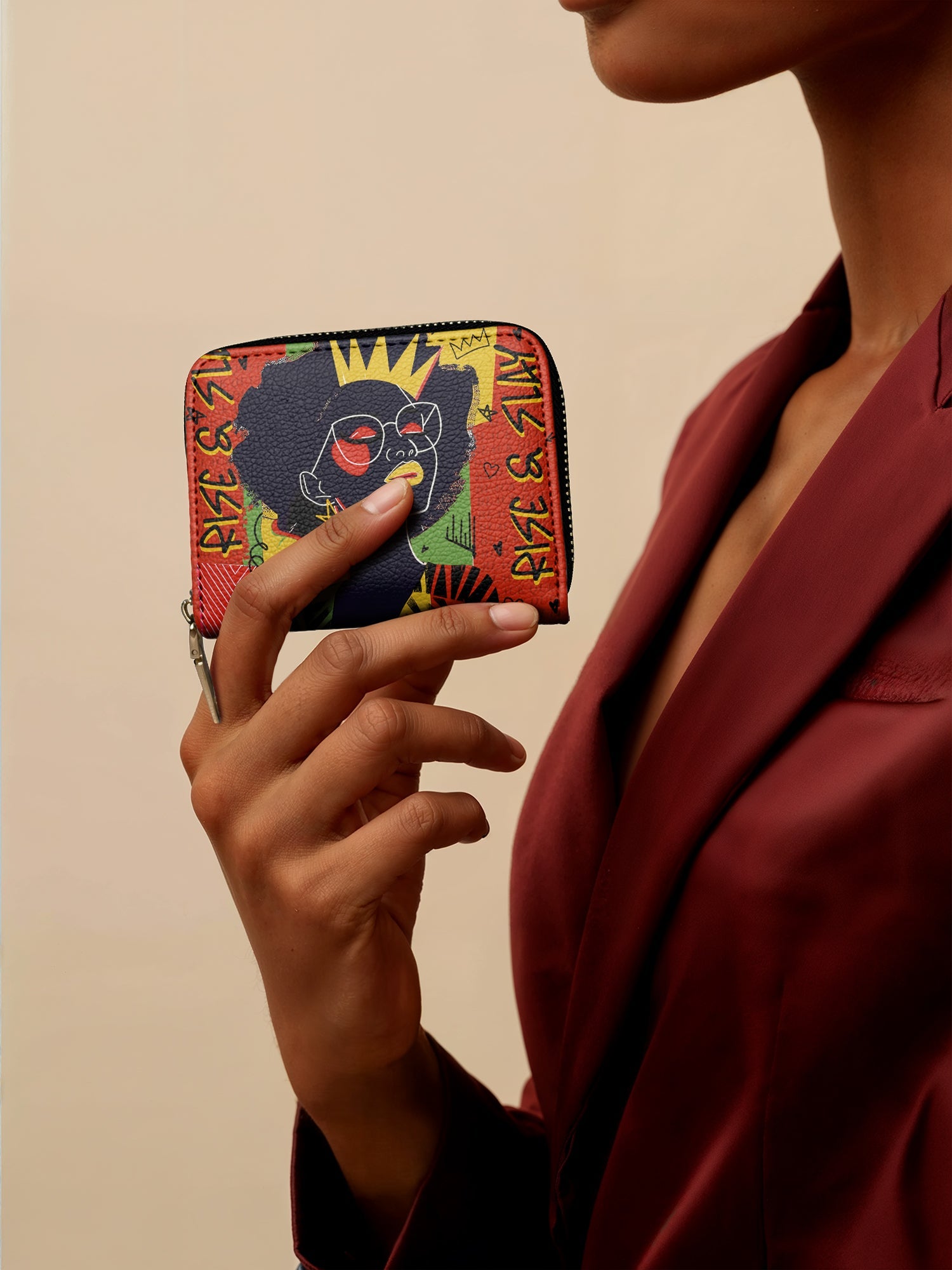 "Aina" Flame Red Mini Wallet