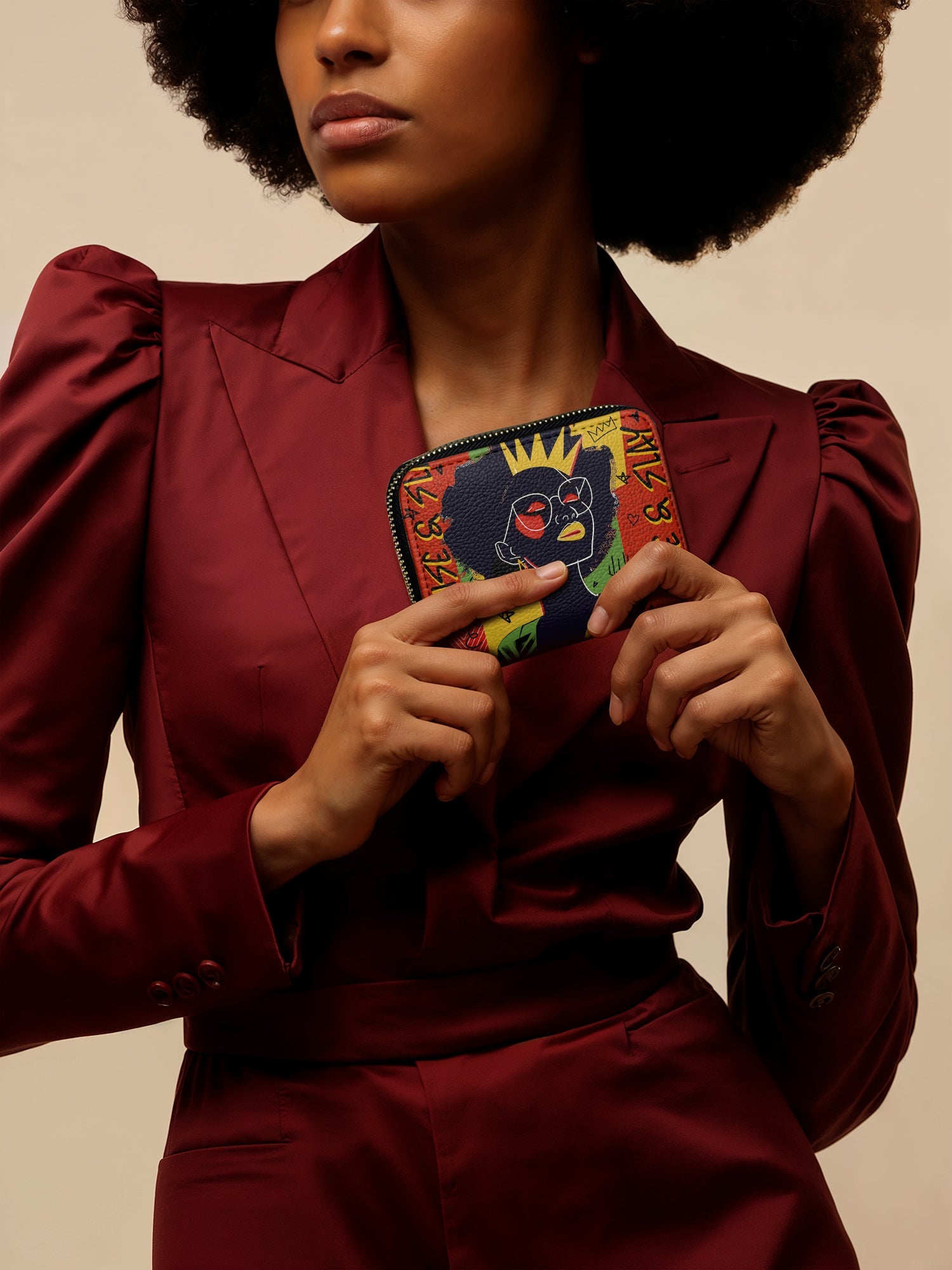 "Aina" Flame Red Mini Wallet