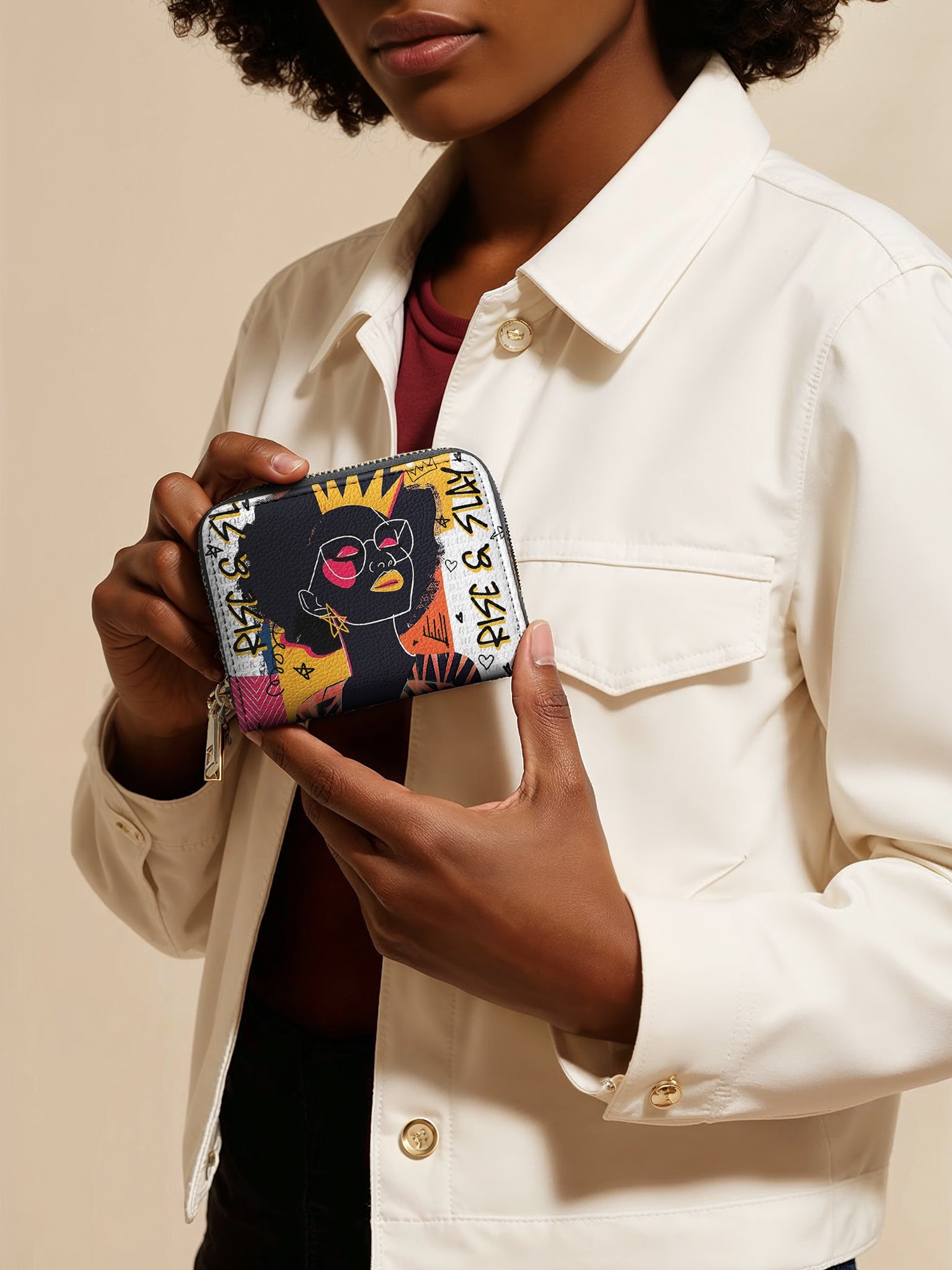 "Aina" Coconut White Mini Wallet