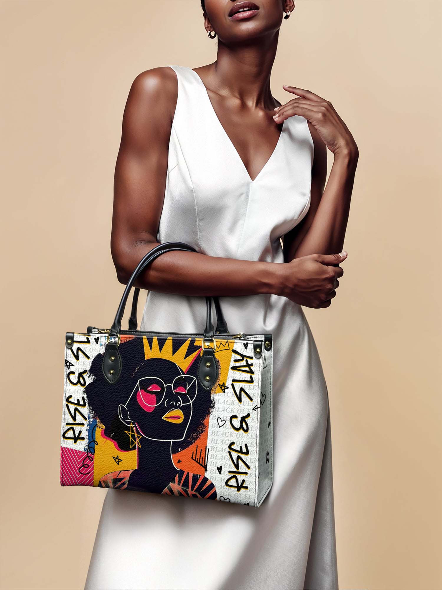"Aina" Coconut White Leather Handbag