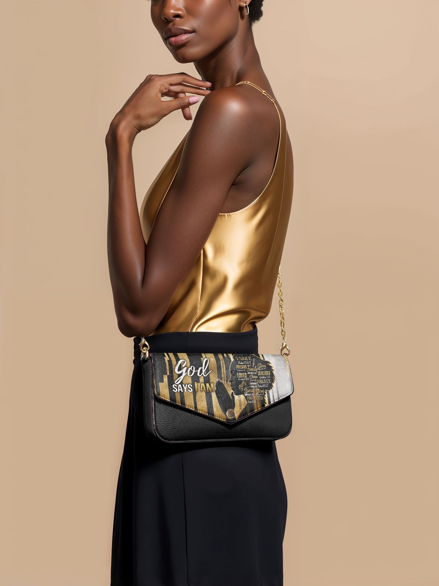 "Amara" Envelope Chain Crossbody Bag