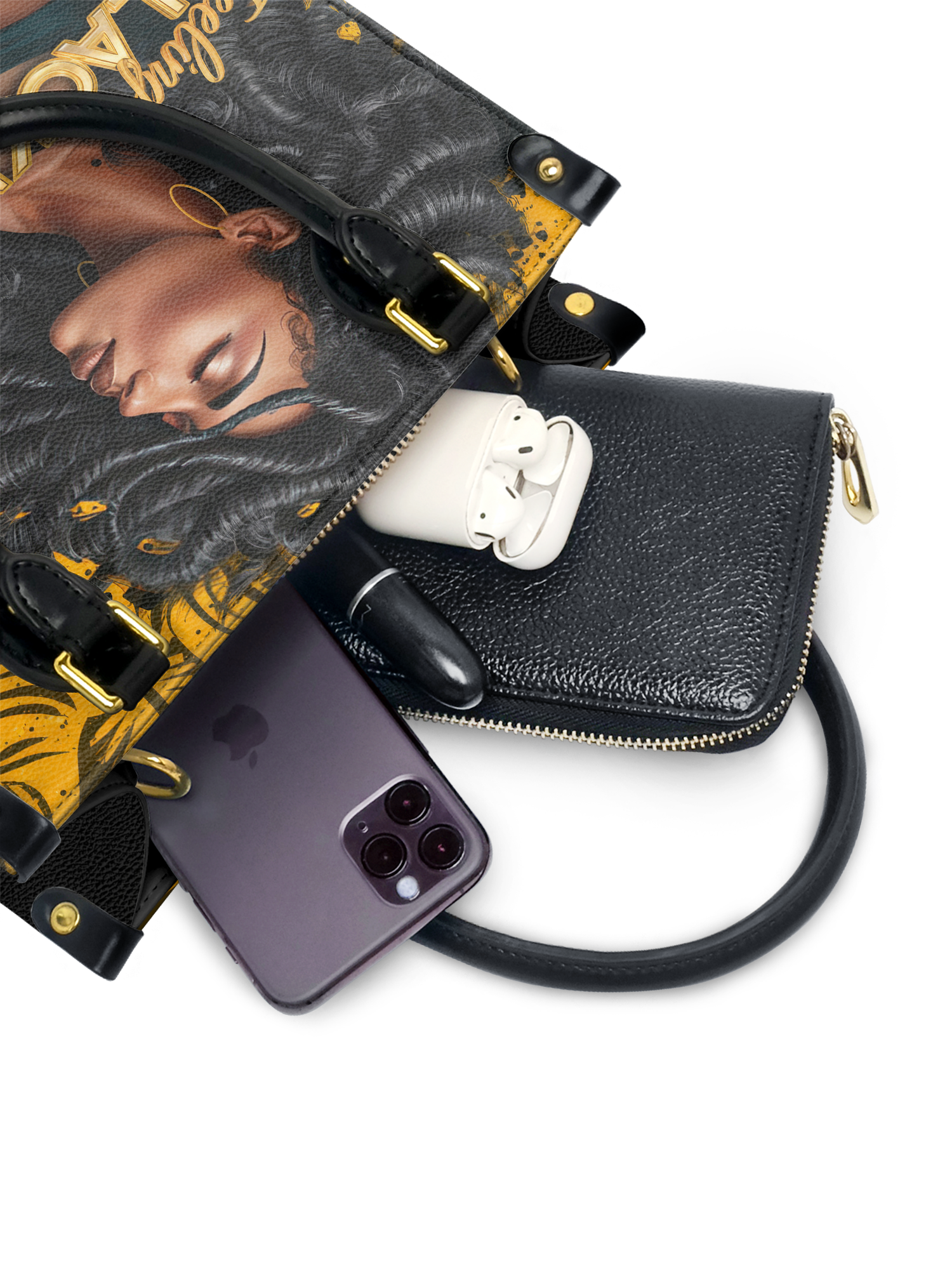 "Blacknificent" Small Leather Handbag