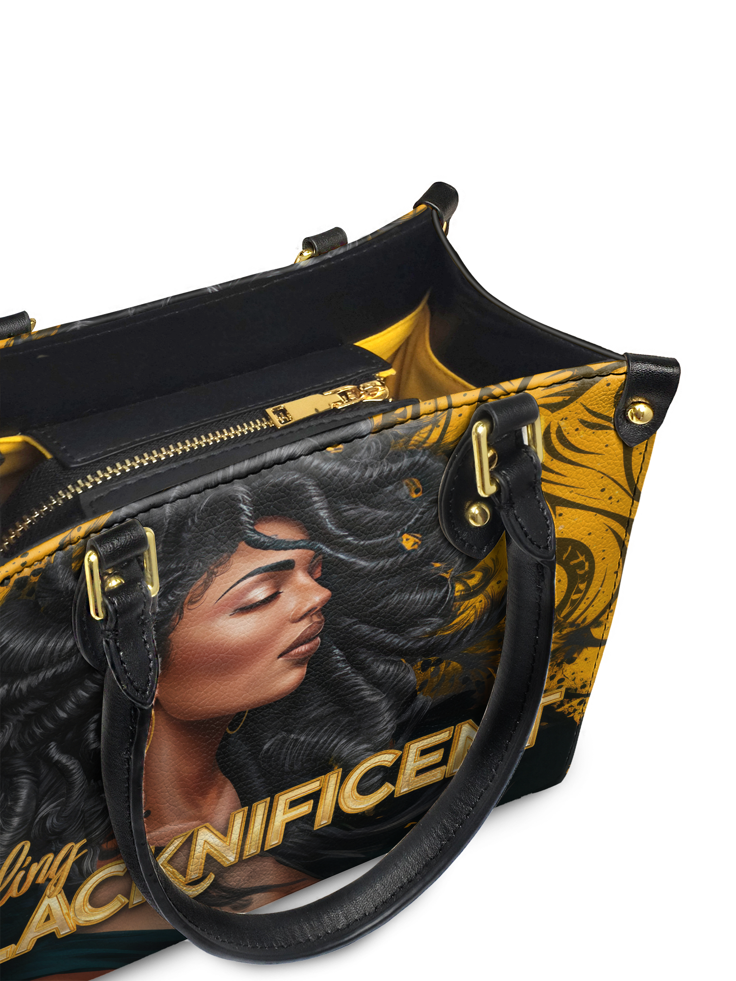"Blacknificent" Small Leather Handbag