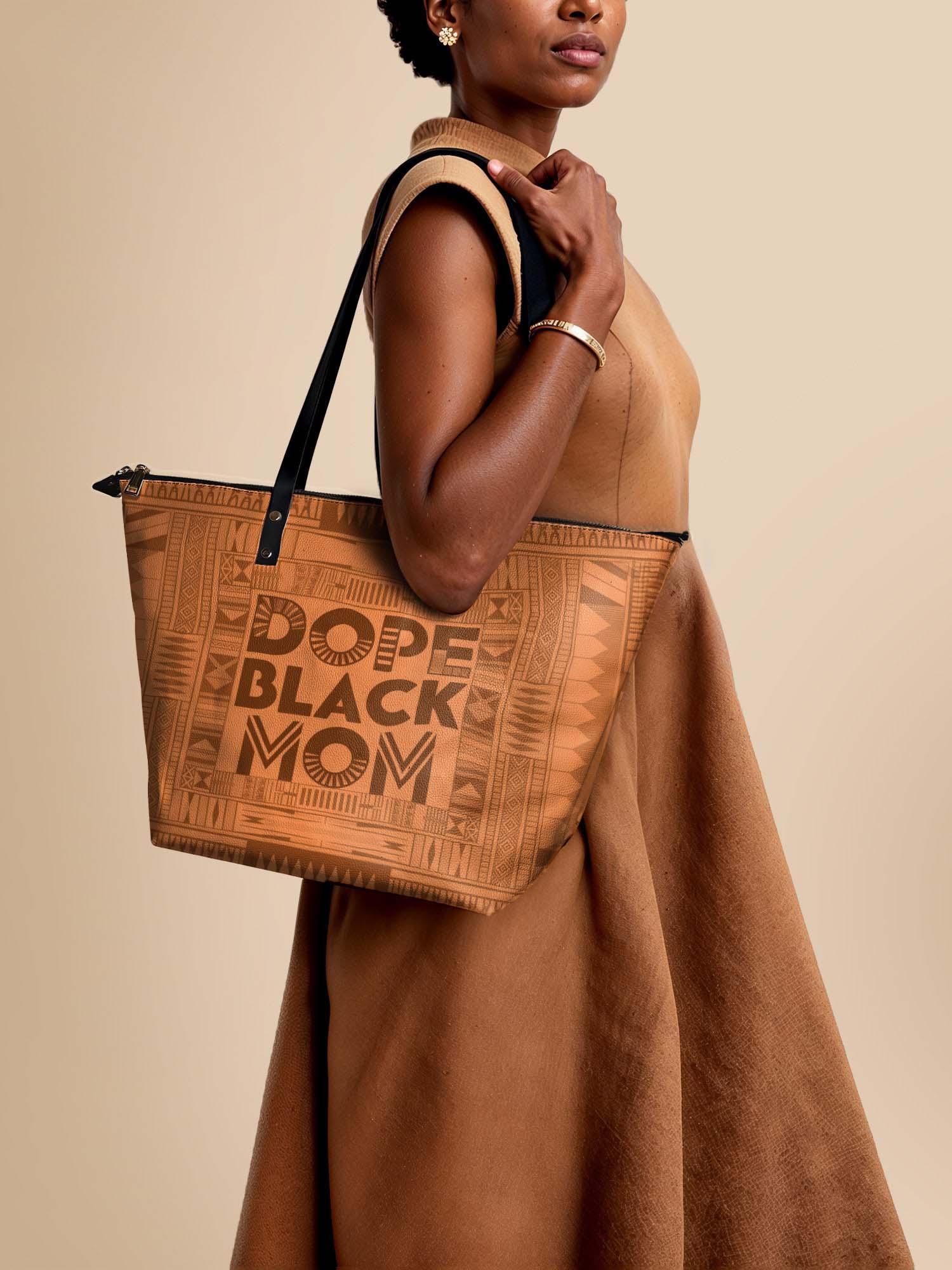 "Dope Black Mom" Leather Tote Bag