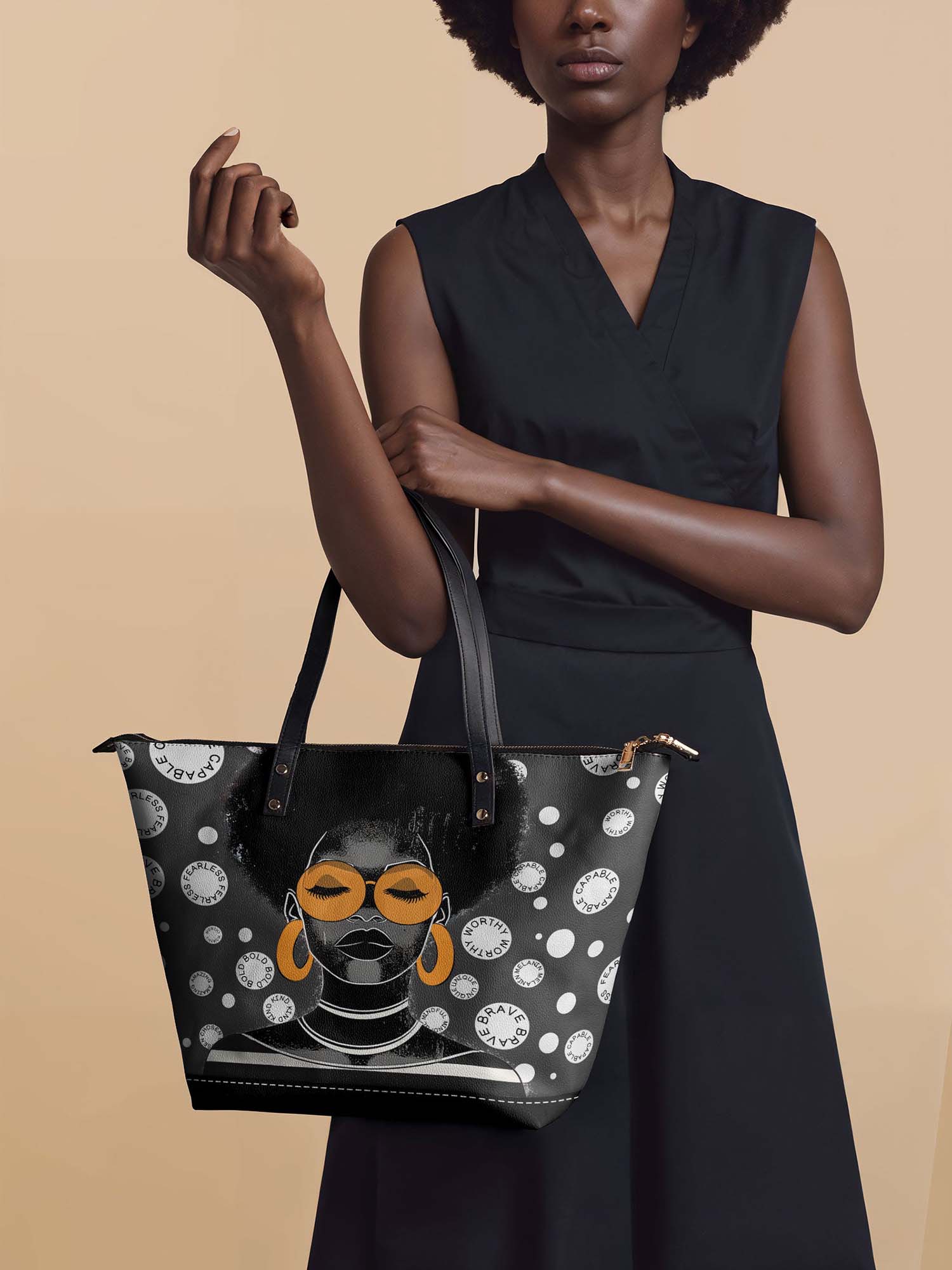 "Fahari" Monochrome Leather Tote Bag