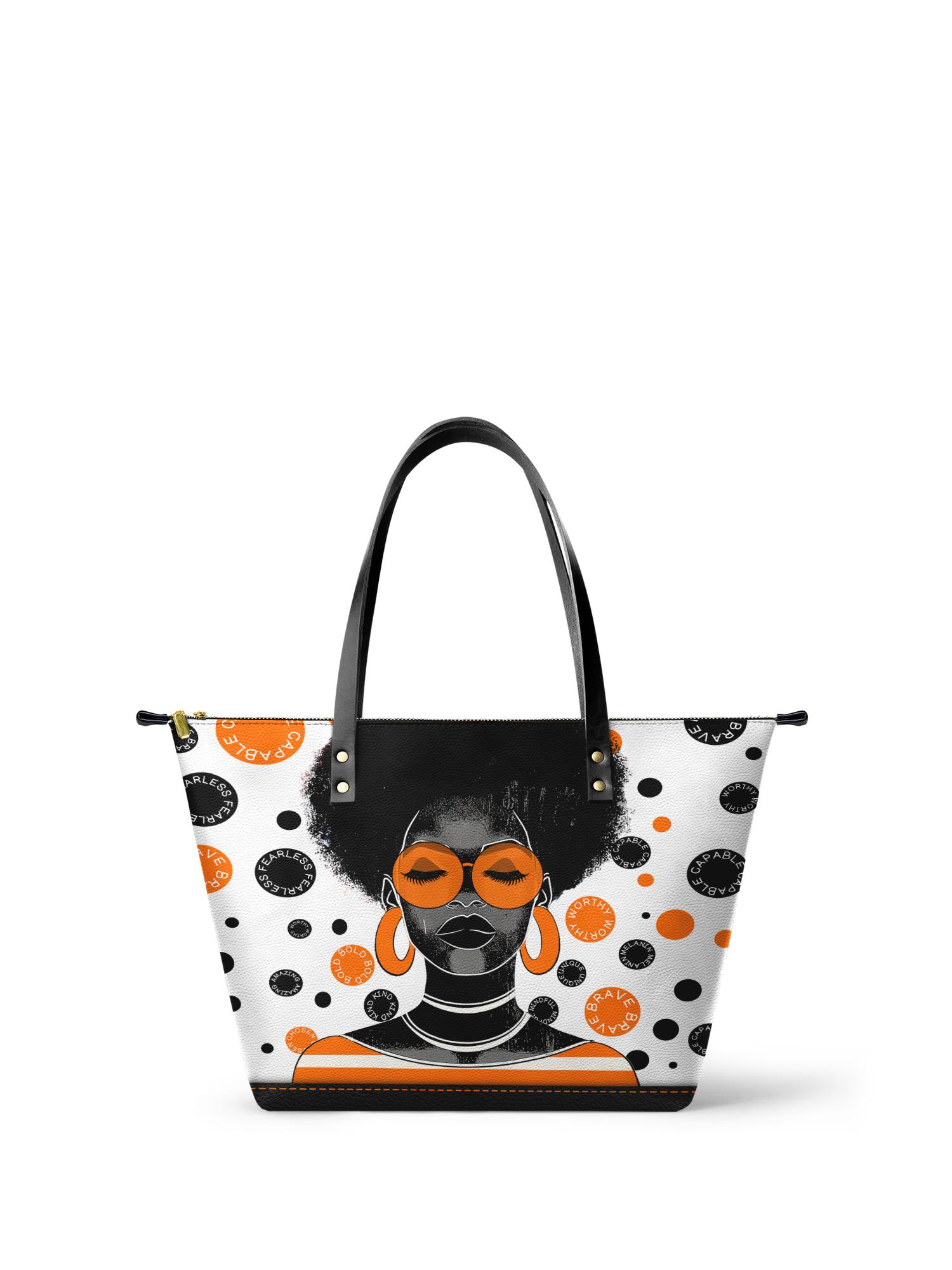 "Fahari" Marshmallow Citrus Leather Tote Bag