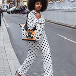 "Fahari" Marshmallow Citrus Leather Tote Bag