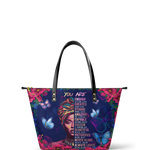 "Imani" Blue Orchid Leather Tote Bag