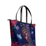 "Imani" Blue Orchid Leather Tote Bag