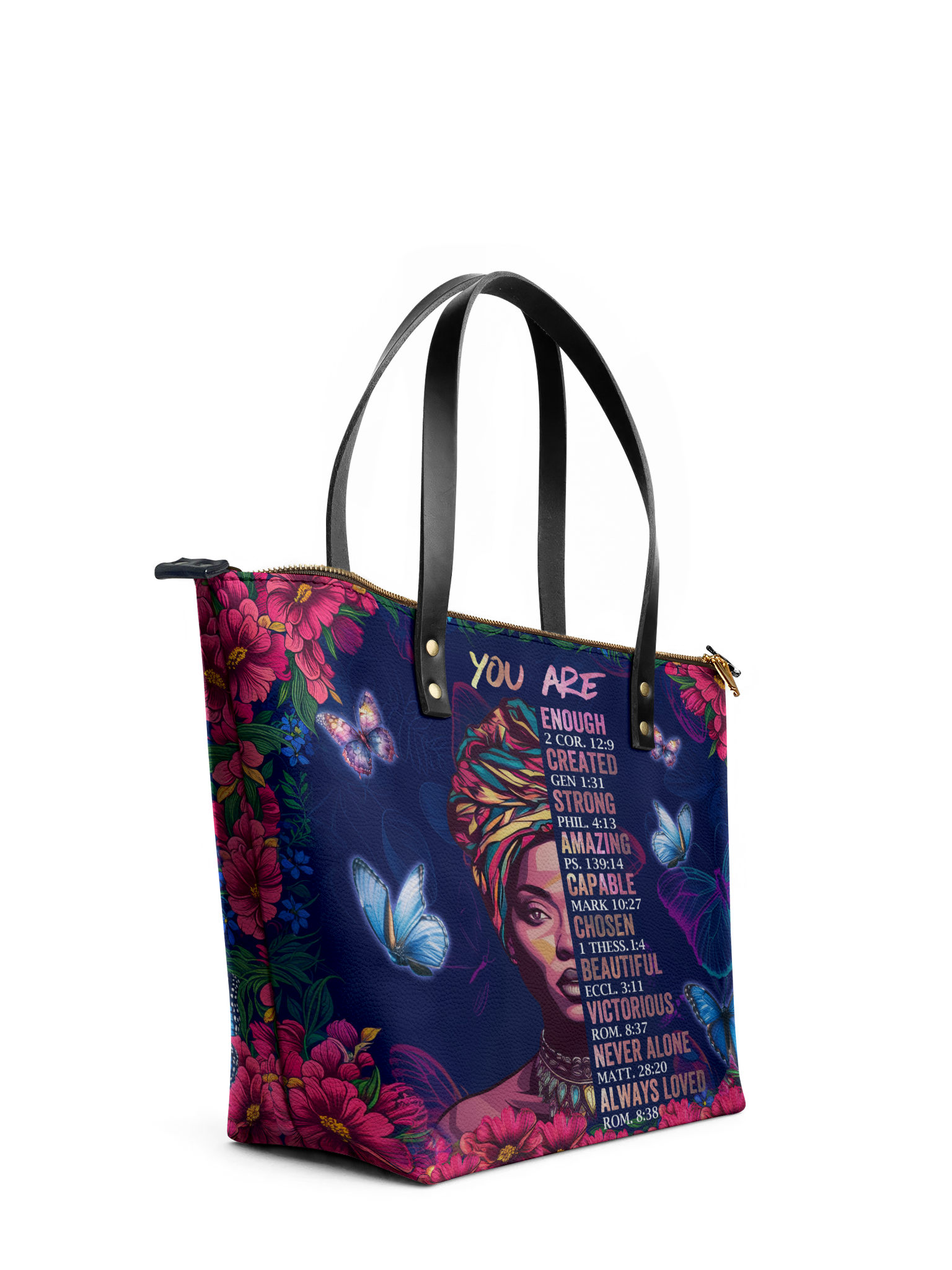 "Imani" Blue Orchid Leather Tote Bag