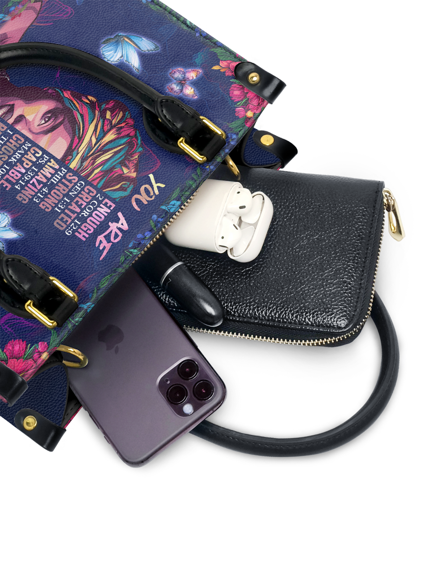 "Imani" Blue Orchid Small Leather Handbag