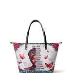 "Imani" Dove White Leather Tote Bag